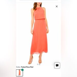 Shirred Halter Neck Dress